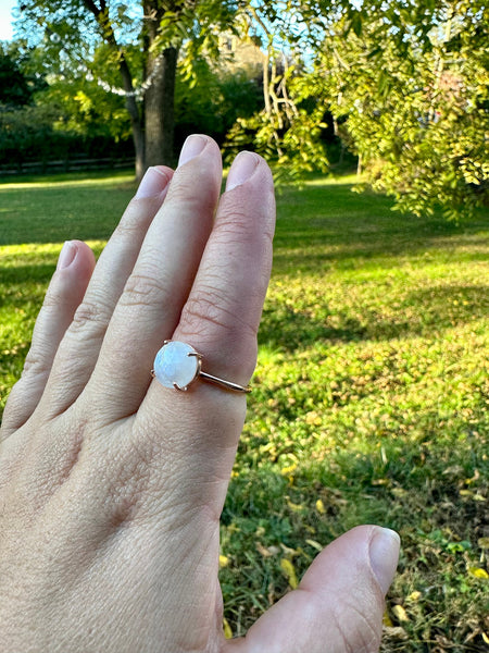 moonstone ring, rose gold ring, large moonstone ring, adjustable ring, statement jewelry, gift, gift for her, moonstone jewelry, holiday