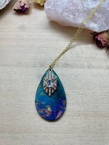 ocean inspired polymer clay necklace