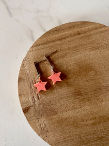 pink star dangle earrings