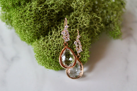 rose gold teardrop earrings