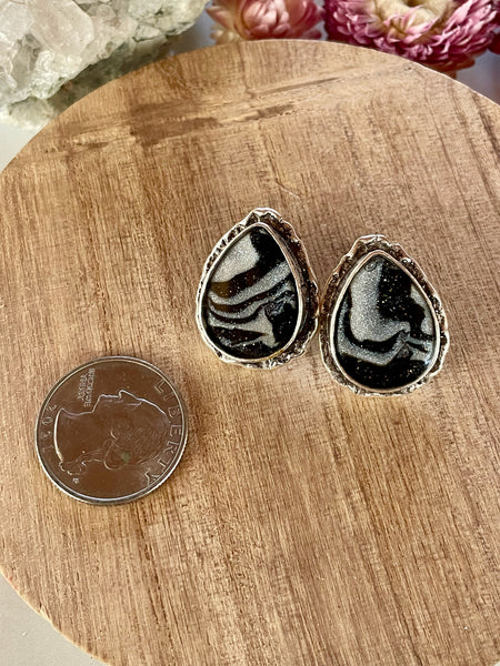 mokume gane clay stud earrings
