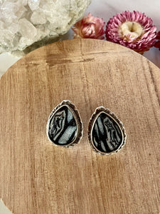 mokume gane clay stud earrings