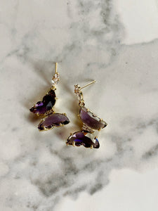 lavender butterfly earrings