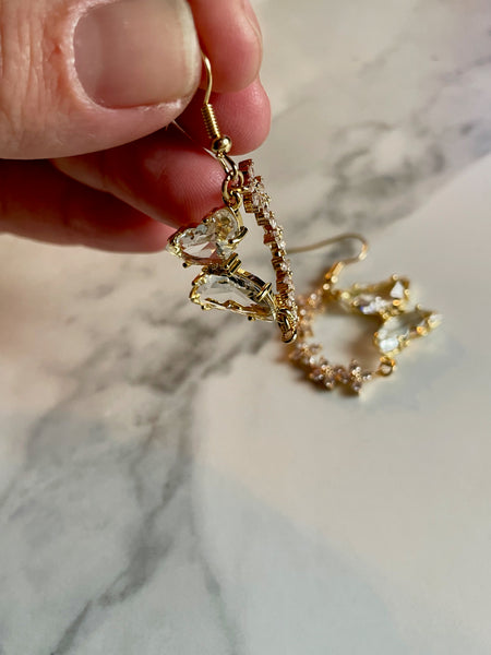 crystal butterfly earrings