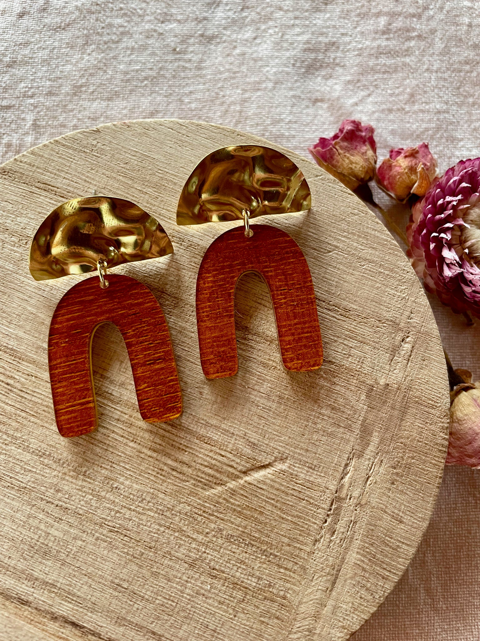 wood acrylic mod dangle earring