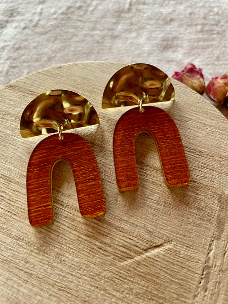 wood acrylic mod dangle earring