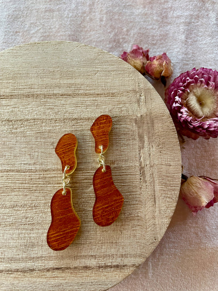 wood acrylic mod dangle earring