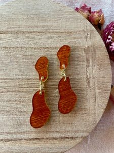 wood acrylic mod dangle earring