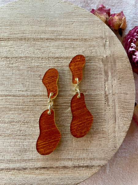 wood acrylic mod dangle earring