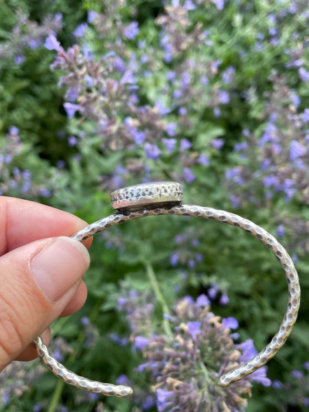 polymer clay amethyst quartz adjustable silver bracelet
