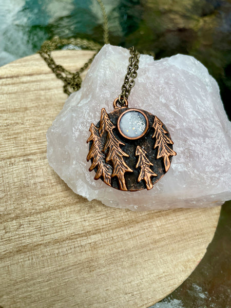 opalescent polymer clay necklace