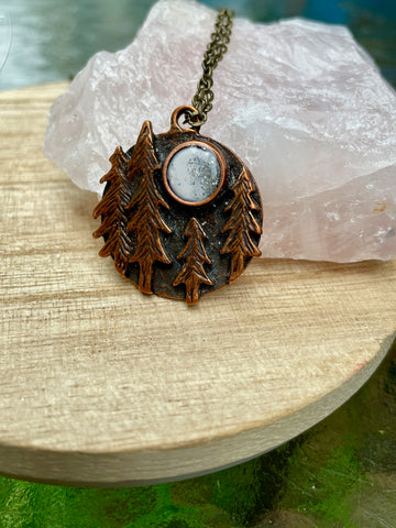 opalescent polymer clay necklace