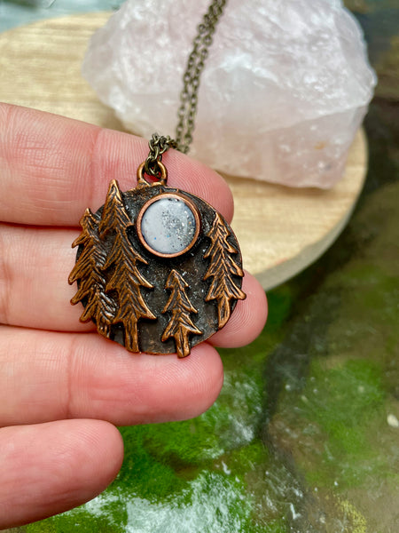 opalescent polymer clay necklace
