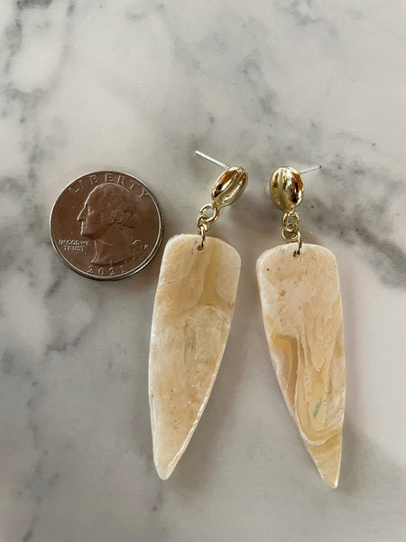 bone and ivory inspired polymer clay earrings