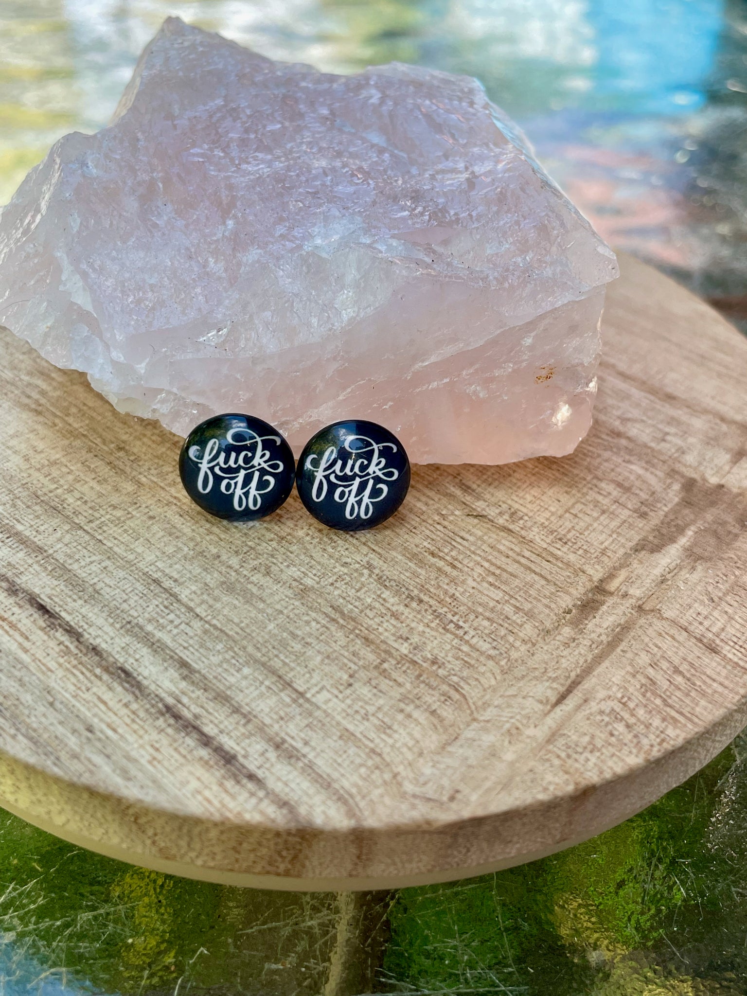 fuck off stud earrings