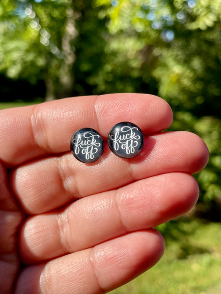 fuck off stud earrings