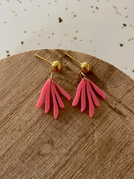 pink acrylic dangle earring