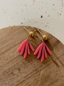 pink acrylic dangle earring