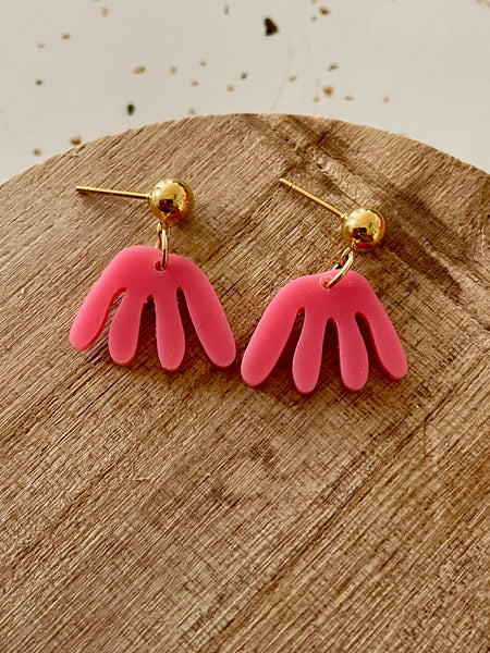 pink acrylic dangle earring