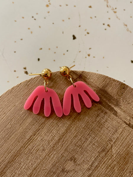 pink acrylic dangle earring