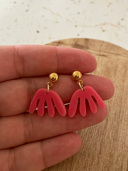 pink acrylic dangle earring