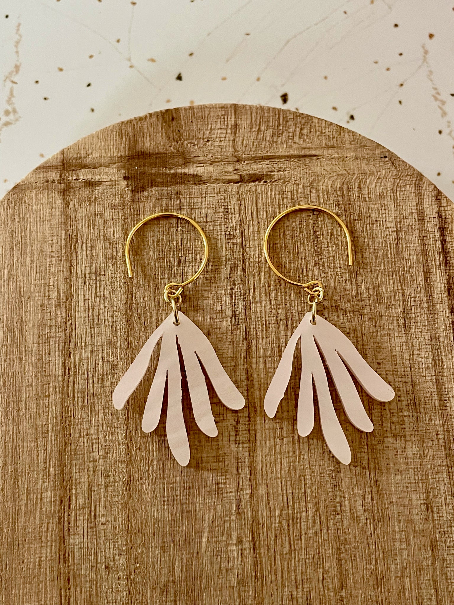 pearl white acrylic dangle earring