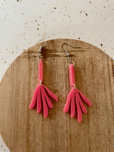 pink acrylic dangle earring