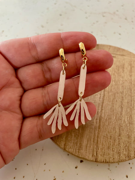 pearl white acrylic dangle earring