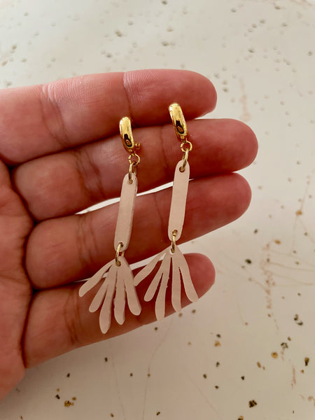 pearl white acrylic dangle earring
