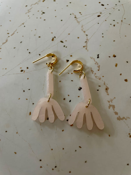 pearl white acrylic dangle earring