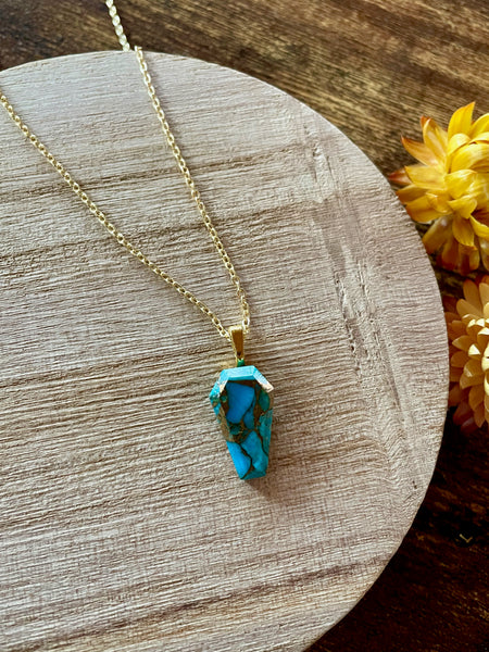 turquoise coffin necklace