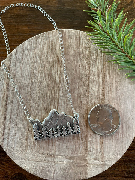 silver mountain range necklace