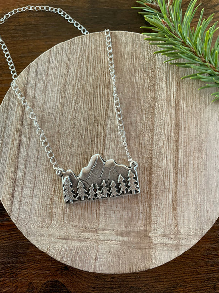 silver mountain range necklace