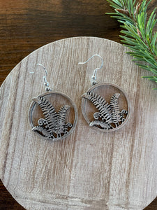 fern silver earrings