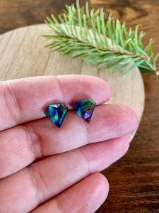 abalone quartz stud earrings