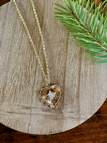 opal heart necklace