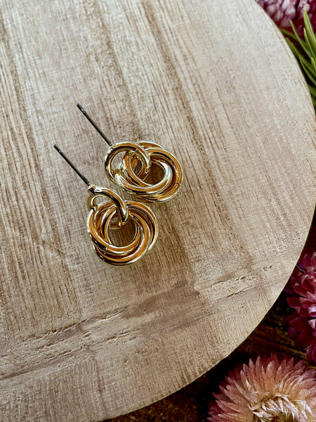 gold hoop dangle earrings