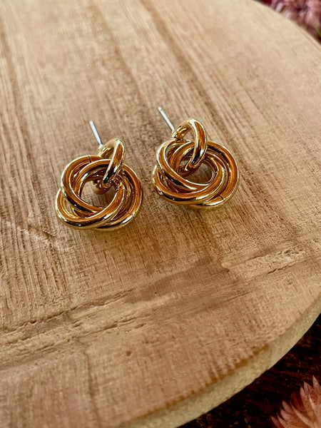 gold hoop dangle earrings