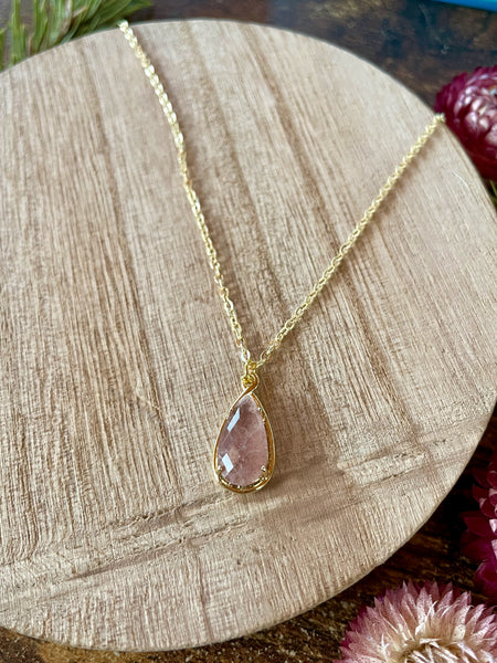 rosy quartz pendant necklace