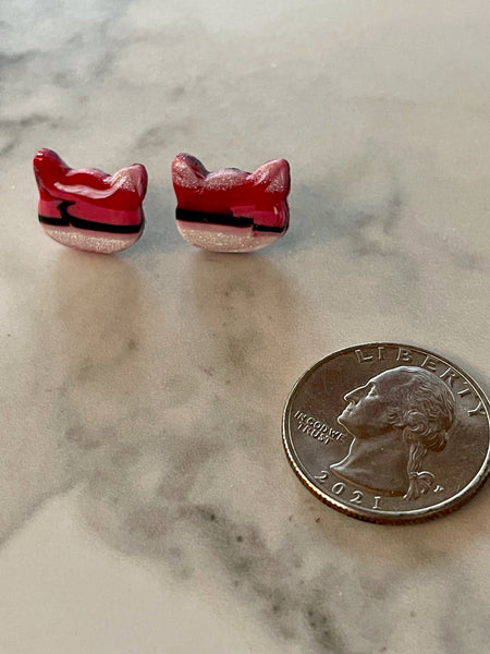 polymer clay cat stud earrings