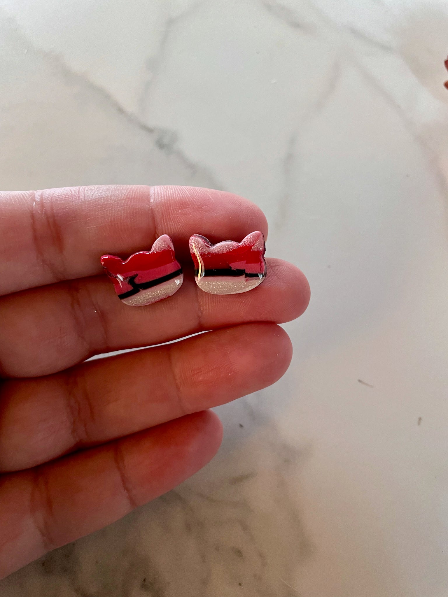 polymer clay cat stud earrings