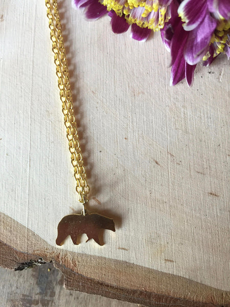 bear necklace // mama bear // gift for mom // gold necklace // minimalist necklace // brass necklace // gift // summer