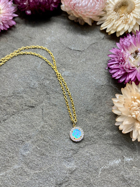 opal necklace // opal // opal jewelry // delicate // gift for her // necklace under 30 // holiday // summer jewelry