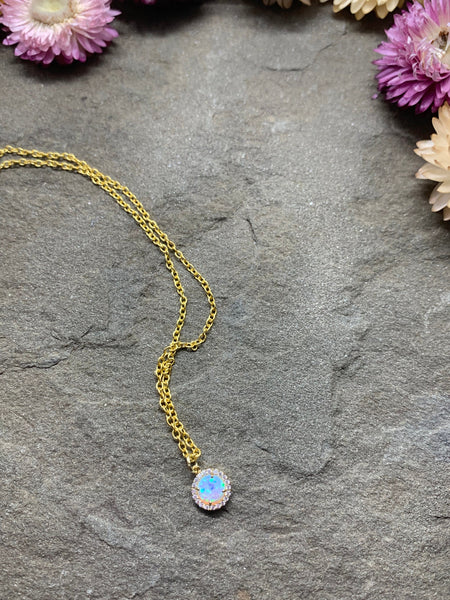 opal necklace // opal // opal jewelry // delicate // gift for her // necklace under 30 // holiday // summer jewelry