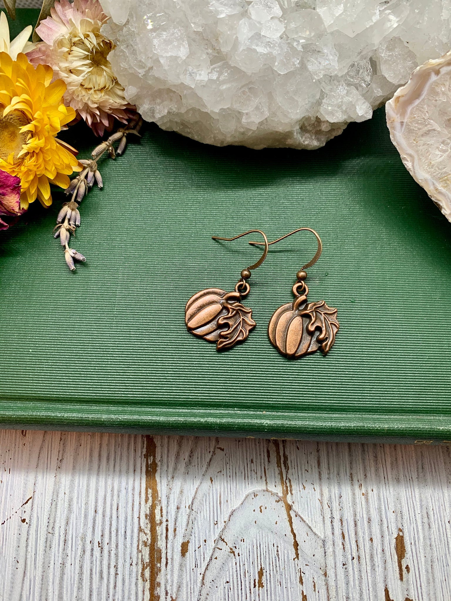 brass pumpkin earrings // pumpkin earrings  // gift for her // halloween // halloween jewelry // spooky // holiday // summer jewelry