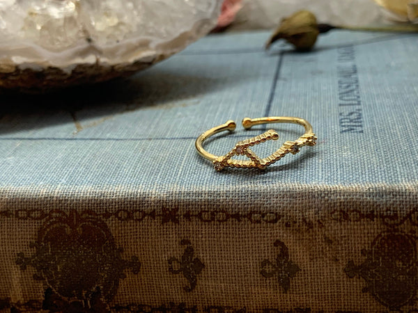 libra ring // gold libra ring // libra jewelry // ring // adjustable ring // holiday // christmas // zodiac