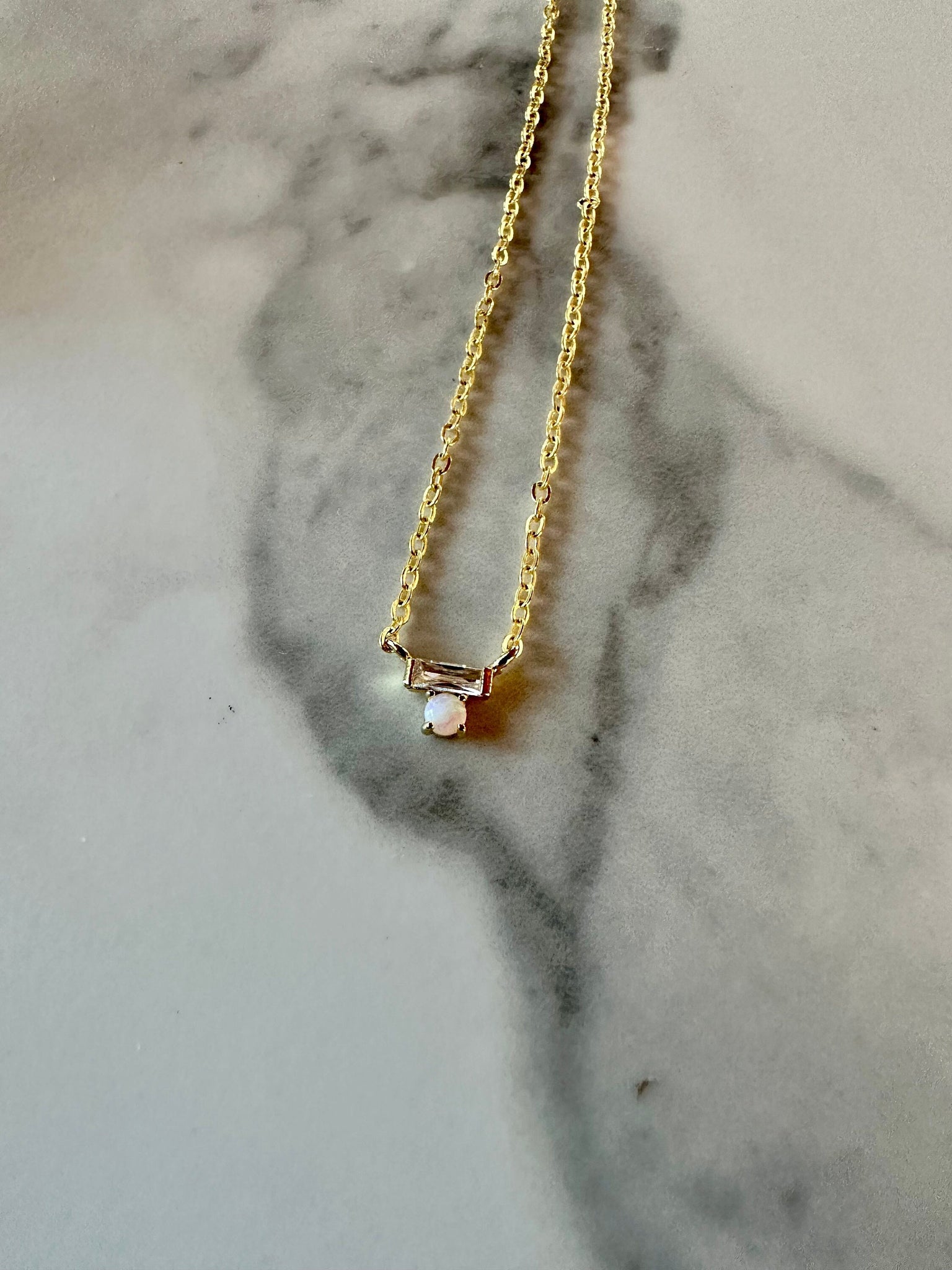 delicate gold opal necklace, tiny gold necklace, opal necklace, delicate necklace, gold jewelry, gift, gift for her, bridal, bridesmaid